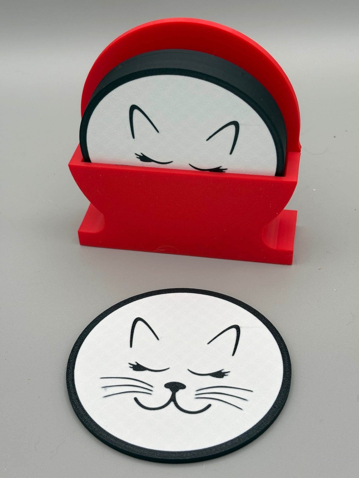 Cat Face Coaster Set