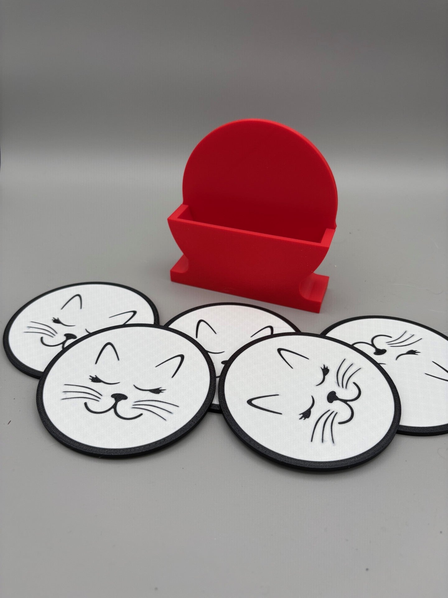 Cat Face Coaster Set