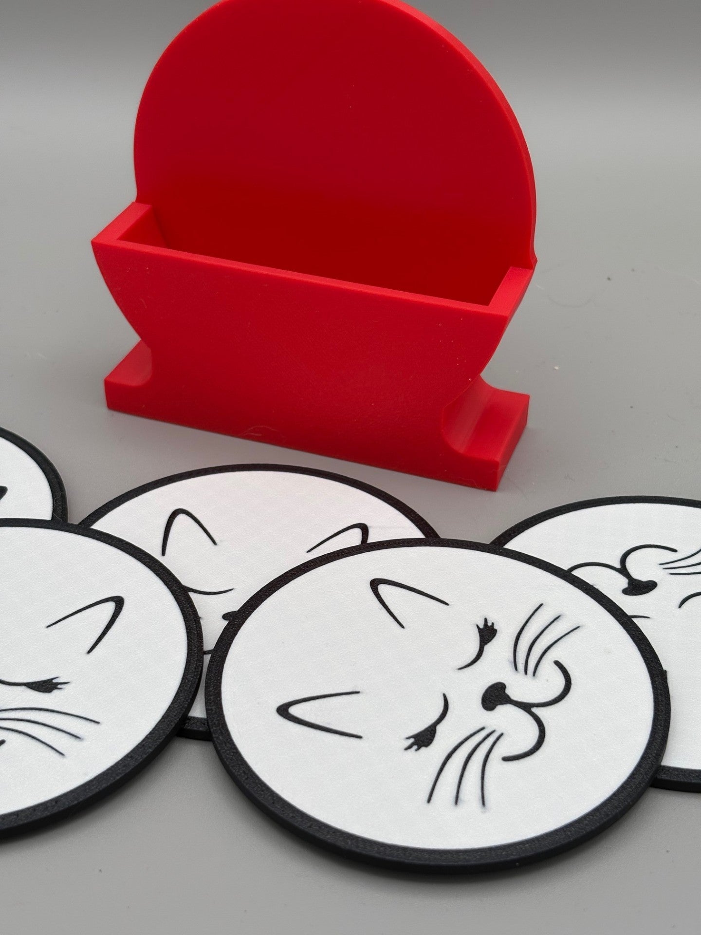 Cat Face Coaster Set